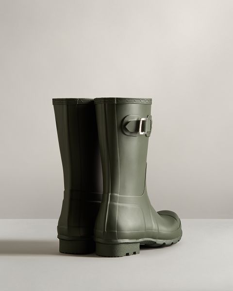 Dark Olive Hunter Original Short Men's Rain Boots | Ireland-76918