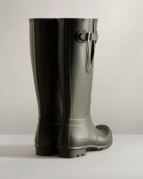 Dark Olive Hunter Tall Side Adjustable Men's Rain Boots | Ireland-40826