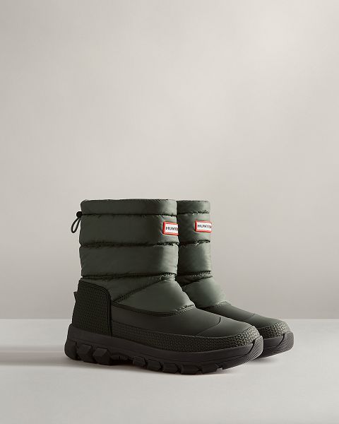 Green Hunter Insulated Short Men's Snow Boots | Ireland-92107