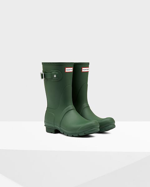 Green Hunter Original Short Women's Rain Boots | Ireland-94605