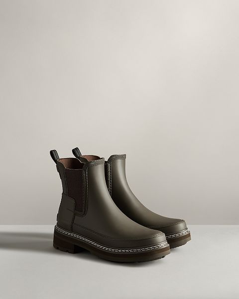 Green Hunter Refined Stitch Detail Women's Chelsea Boots | Ireland-17692