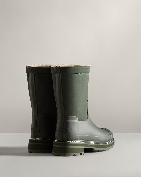 Green Hunter Refined Stitch Roll Top Women's Sherpa Boots | Ireland-21358