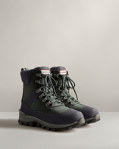 Green / Navy Hunter Insulated Recycled Polyester Commando Women's Winter Boots | Ireland-26753