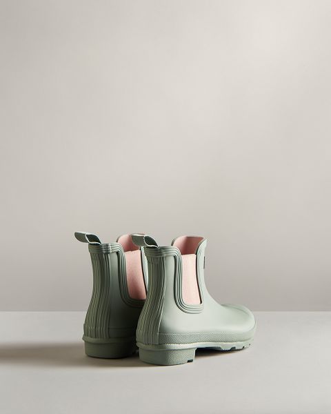 Green / Pink Hunter Original Women's Chelsea Boots | Ireland-74253