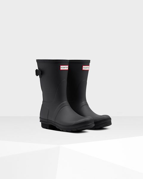 Grey / Black Hunter Short Back Adjustable Women's Rain Boots | Ireland-28370