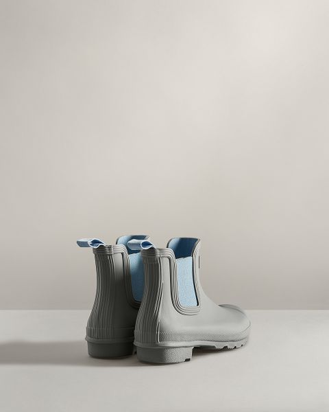 Grey / Blue Hunter Original Women's Chelsea Boots | Ireland-41908