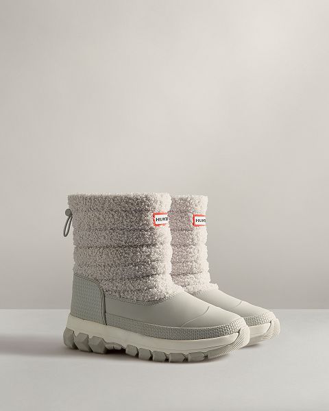 Grey Hunter Insulated Short Sherpa Women's Snow Boots | Ireland-70685