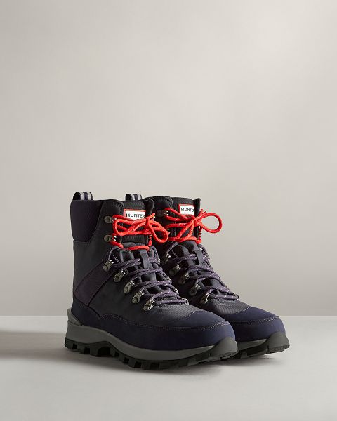 Navy / Blue Hunter Insulated Recycled Polyester Commando Men's Winter Boots | Ireland-13926