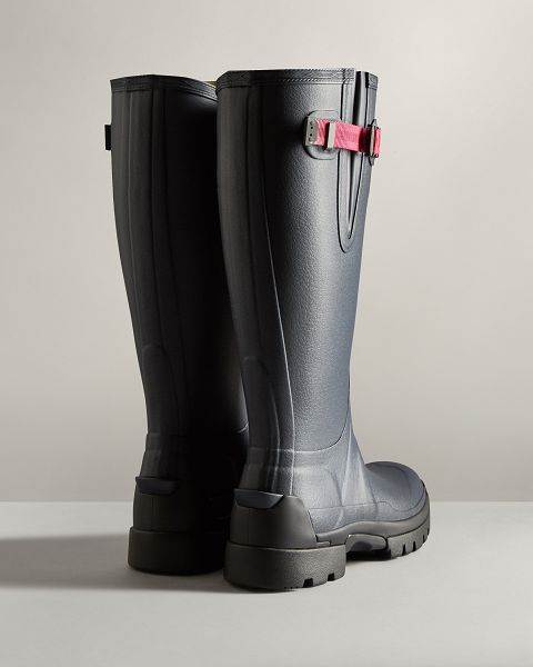 Navy Hunter Balmoral Adjustable 3mm Neoprene Women's Rain Boots | Ireland-14357