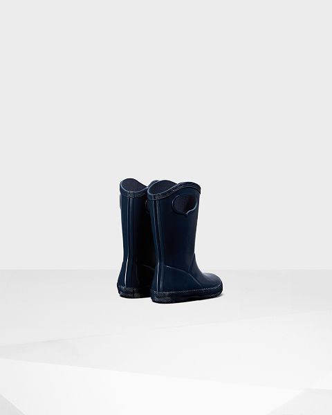 Navy Hunter First Classic Grab Handle Gloss Kids' Rain Boots | Ireland-20683