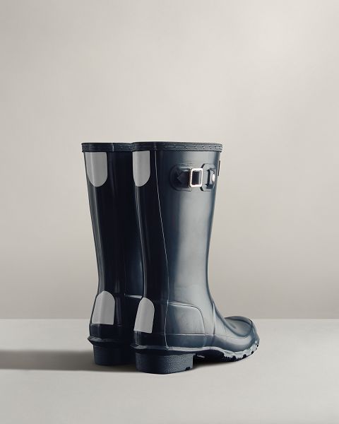 Navy Hunter Original Gloss Kids' Rain Boots | Ireland-30586