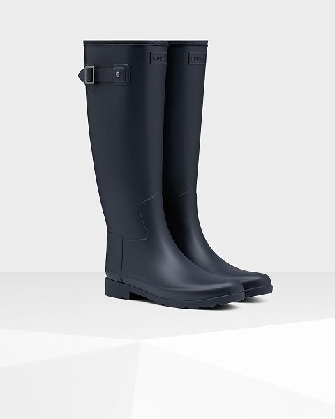 Navy Hunter Refined Slim Fit Tall Women's Rain Boots | Ireland-94236