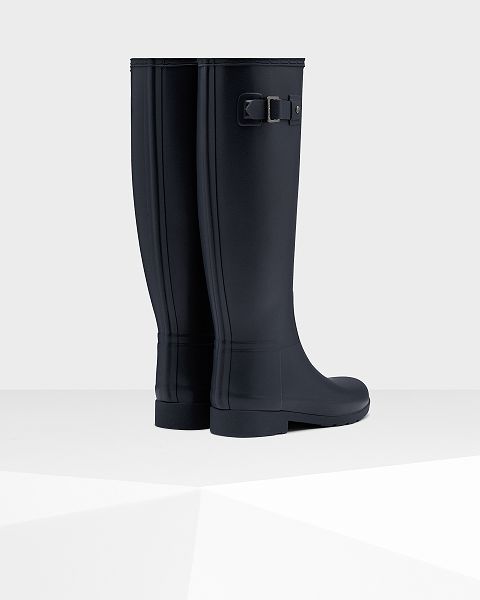 Navy Hunter Refined Slim Fit Tall Women's Rain Boots | Ireland-94236