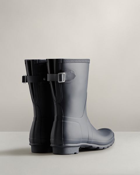 Navy Hunter Short Back Adjustable Women's Rain Boots | Ireland-83067