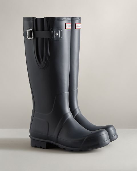 Navy Hunter Tall Side Adjustable Men's Rain Boots | Ireland-20594