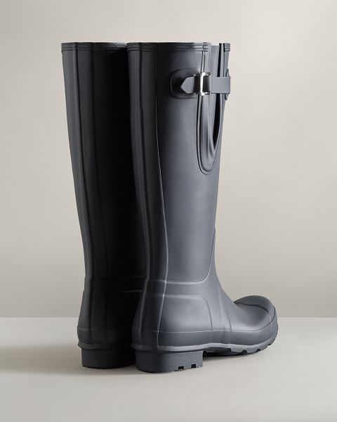 Navy Hunter Tall Side Adjustable Men's Rain Boots | Ireland-20594