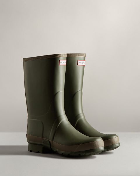 Olive / Green Hunter Gardener Men's Rain Boots | Ireland-94572