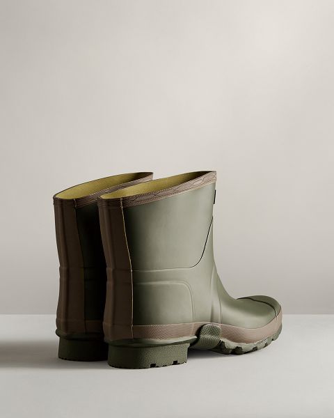 Olive / Green Hunter Gardener Short Men's Rain Boots | Ireland-92718