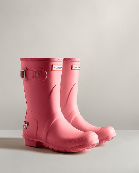 Pink Hunter Disney Short Women's Rain Boots | Ireland-59864