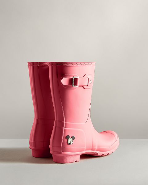 Pink Hunter Disney Short Women's Rain Boots | Ireland-59864