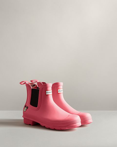 Pink Hunter Disney Women's Chelsea Boots | Ireland-58203