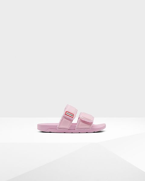 Pink Hunter Double Strap Women's Slides | Ireland-29378