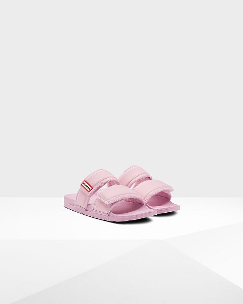 Pink Hunter Double Strap Women's Slides | Ireland-29378