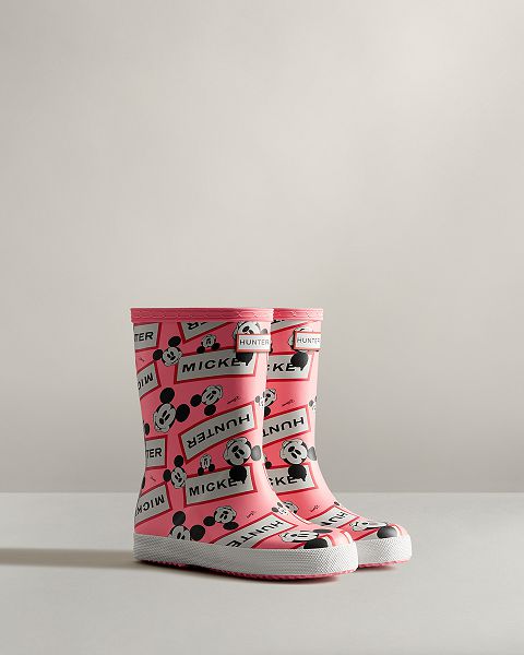 Pink Hunter First Disney Kids' Rain Boots | Ireland-59032