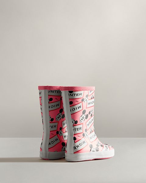 Pink Hunter First Disney Kids' Rain Boots | Ireland-59032