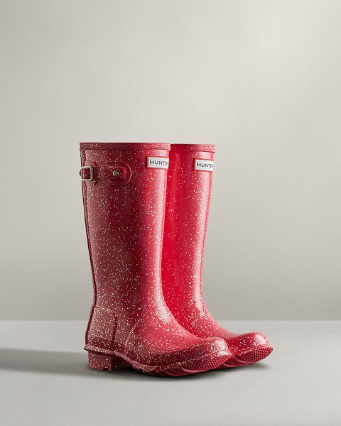 Pink Hunter Giant Glitter Kids' Rain Boots | Ireland-64397