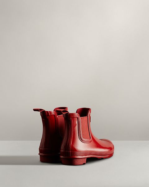 Red Hunter Original Gloss Women's Chelsea Boots | Ireland-12634