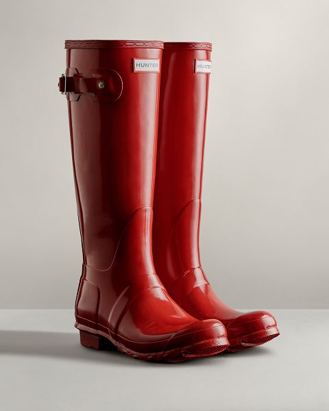 Red Hunter Original Tall Gloss Women's Original Tall Boots | Ireland-27561