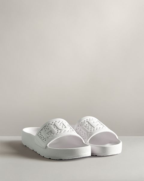 White Hunter Lightweight Moulded Women's Slides | Ireland-38945