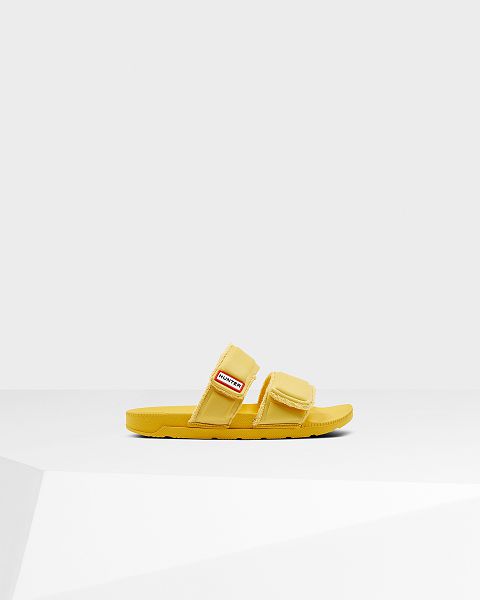 Yellow Hunter Double Strap Women's Slides | Ireland-59746