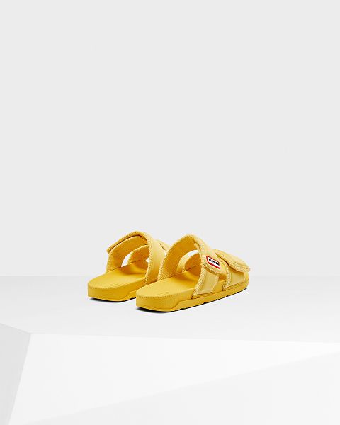 Yellow Hunter Double Strap Women's Slides | Ireland-59746