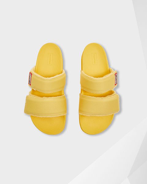 Yellow Hunter Double Strap Women\'s Slides | Ireland-59746