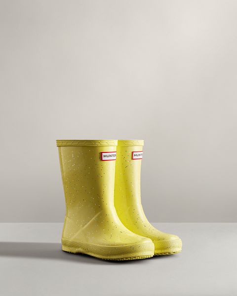 Yellow Hunter First Giant Glitter Kids' Rain Boots | Ireland-92380