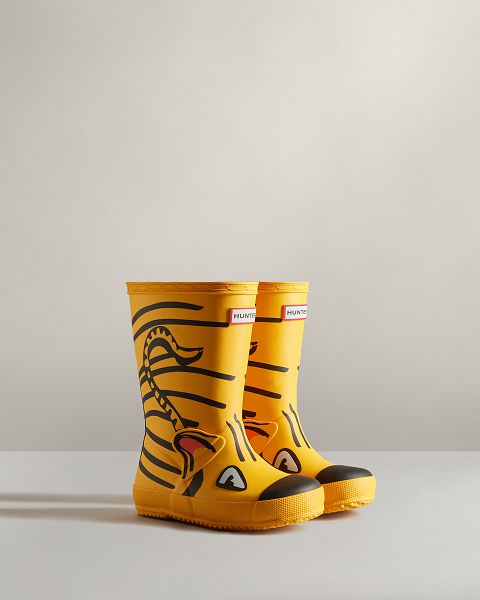 Yellow Hunter First Lunar New Year Tiger Kids' Rain Boots | Ireland-19485