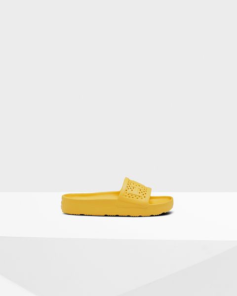 Yellow Hunter Lightweight Moulded Women's Slides | Ireland-53079