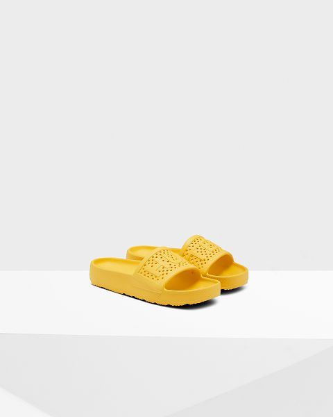 Yellow Hunter Lightweight Moulded Women's Slides | Ireland-53079