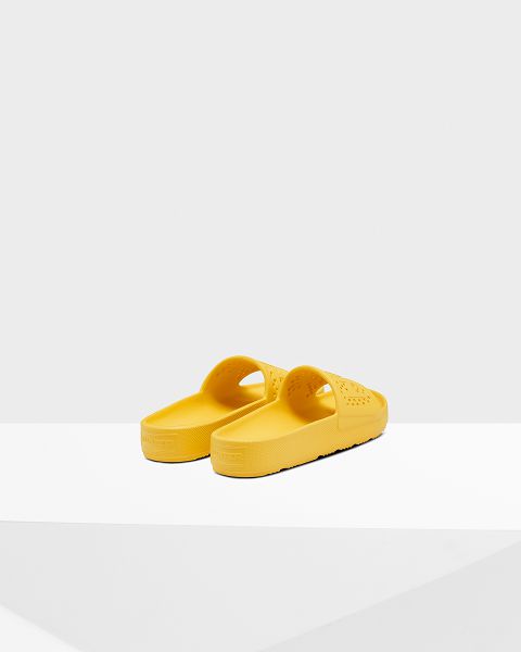 Yellow Hunter Lightweight Moulded Women's Slides | Ireland-53079