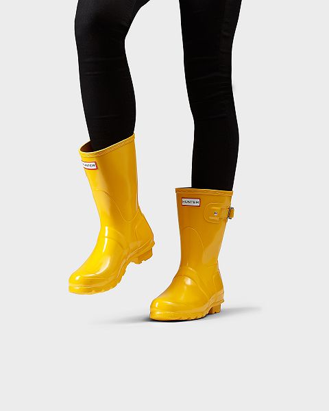 Yellow Hunter Original Short Gloss Women's Rain Boots | Ireland-53076