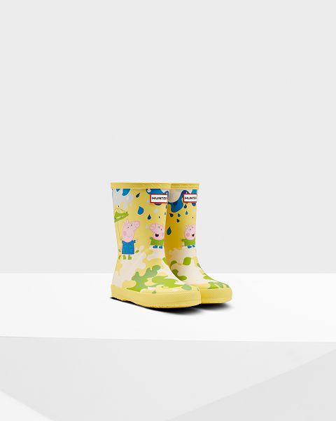 Yellow / Multi Hunter First Peppa Pig Muddy Puddles Kids' Rain Boots | Ireland-94871