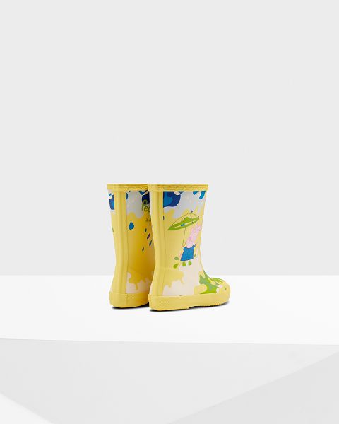 Yellow / Multi Hunter First Peppa Pig Muddy Puddles Kids' Rain Boots | Ireland-94871